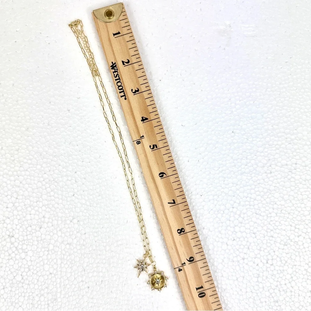 Jennifer Miller Gold Starburst Charm Necklace 18” - Picture 7 of 8